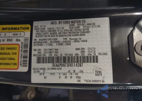 2015 Ford Fusion Se from USA, damaged, VIN 3FA6P0H73FR114287